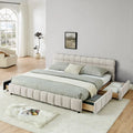 King Size Upholstered Bed Frame with Storage